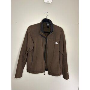 The north face brown zip up jacket women’s m/l